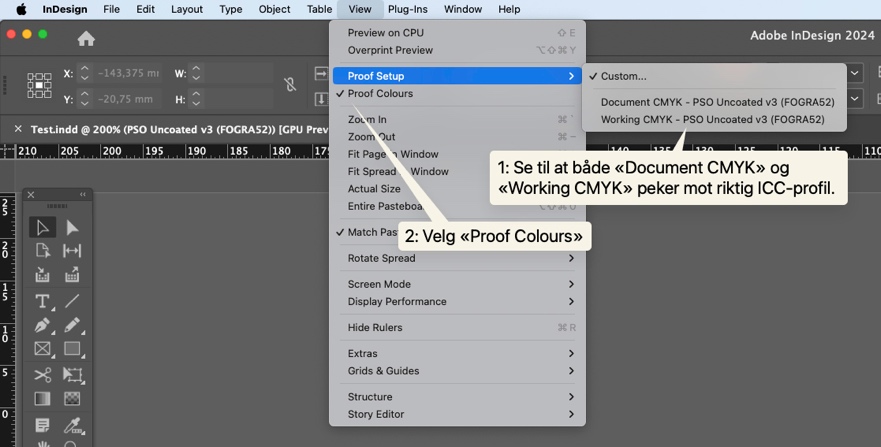 Forhåndsvisning i inDesign